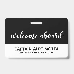 Badge bienvenue à bord du script