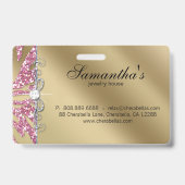 Badge Bijoux Sparkle Zebra Gold Rose (Dos)