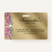 Badge Bijoux Sparkle Zebra Gold Rose (Dos)