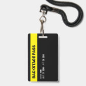 Badge Billet de Backstage d'événement Photo d'événement  (Arrière avec lanière)