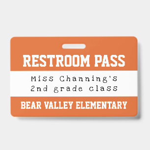 Badge Billet de salle de bain pratique orange et blanc p