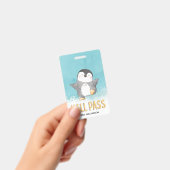 Badge Billet de sortie Pingouin Mignon Professeur de Cla (Manuel / portable)