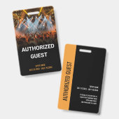 Badge Billet invité pour l'événement musical (Avant & arrière)