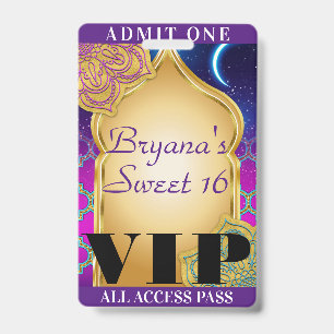 Badge Billet VIP Arabian Nights Fête Marocaine Douze Ans