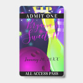 Badge Billet VIP de fête d'anniversaire Bowling Bowl Glo (Arrière)