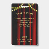 Badge Billet VIP Étoile d'Or Hollywood (Arrière)