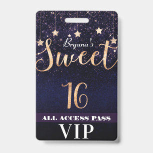 Badge Billet VIP Passage Sweet 16 Nuit sous les Étoiles 