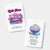Badge Billet VIP pour une fête d'anniversaire Disco – Fa (Avant & arrière)