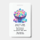 Badge Billet VIP pour une fête d'anniversaire Disco – Fa (Arrière)