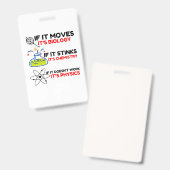 BADGE BIOLOGIE SCIENTIFIQUE CHIMIE PHYSIQUE (Recto et verso)