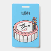 Badge Birthday cake cartoon illustration (Arrière)