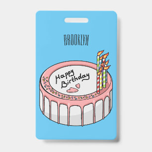 Badge Birthday cake cartoon illustration
