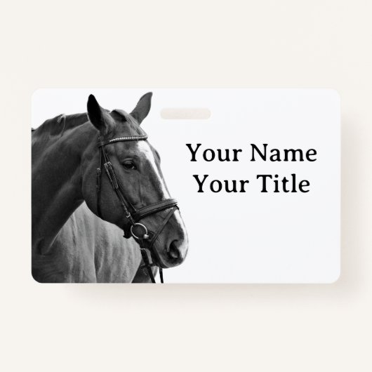 Badge Black and White Equestrian Horse ID (Devant)