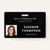 Badge Black Elegant Modern Business Entreprise Photo QR (Devant)
