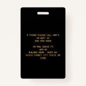 Badge Black Gold 3 Lettre Monogramme Logo Employé (Dos)