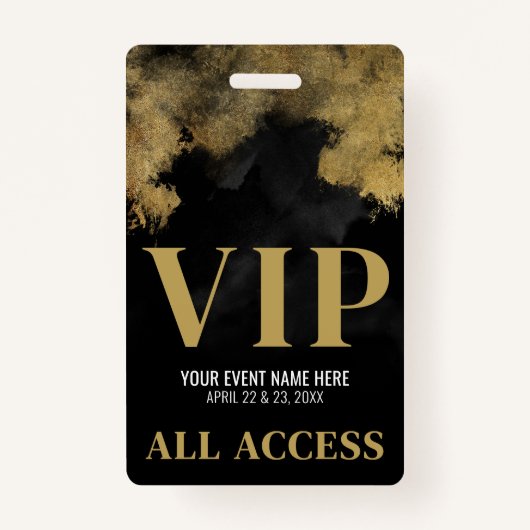 Badge Black Gold Event VIP (Dos)