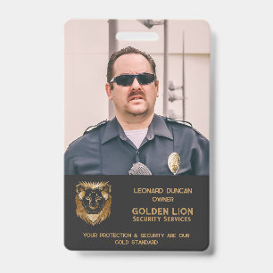 Badge Black Gold Lion Business Logo Photo Employé