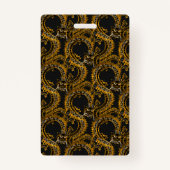 Badge Black Grey Gold Dragon Cornhole League (Dos)