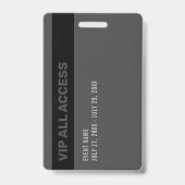 Badge Black Grey VIP All Access Event Pass (Arrière)