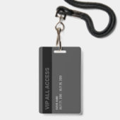 Badge Black Grey VIP All Access Event Pass (Arrière avec lanière)