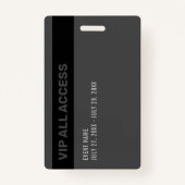 Badge Black Grey VIP All Access Event Pass (Dos)