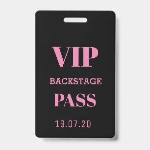Badge Black Pink VIP Backstage All Access Pass Concert