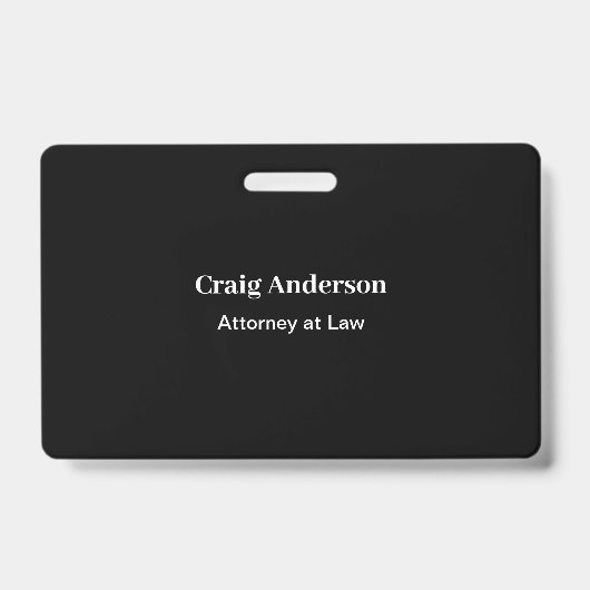 Badge Black Professional Plain Modern Elegant (Face)