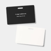 Badge Black Professional Plain Modern Elegant (Recto et verso)