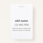 Badge Black White 1 Photo Collage personnalisé Monogramm (Dos)