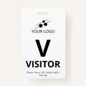 Badge Black White Ajouter votre logo Visiteur (Devant)