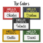Badge Black White Custom Name Hello My Name Is