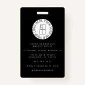 Badge Black White Logo Photo Makeup Employee (Dos)