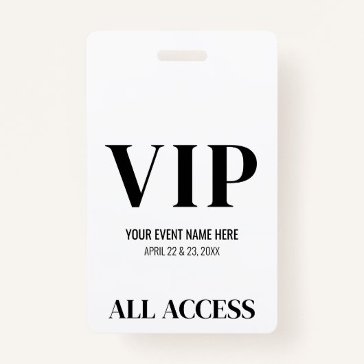 Badge Black White Simple VIP Event (Devant)