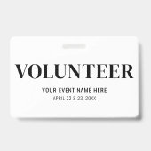 Badge Black White Volunteer Event (Dos)
