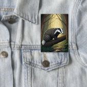 Badge Blaireau dans la forêt enchantée (Insitu)