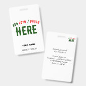 BADGE BLANC PERSONNALISABLE MARQUE VERIFIE MODERNE ET ÉL (Avant & arrière)