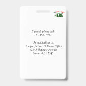 BADGE BLANC PERSONNALISABLE MARQUE VERIFIE MODERNE ET ÉL (Arrière)