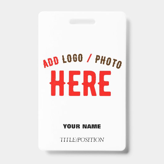 BADGE BLANC PERSONNALISABLE MODERNE DE MARQUE VÉRIFIÉE E (Avant)