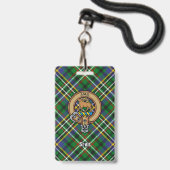 Badge Blason Clan Scott sur Tartan Vert (Avant avec lanière)