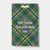 Badge Blason Clan Scott sur Tartan Vert (Arrière)