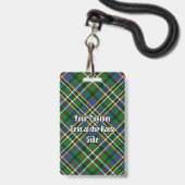 Badge Blason Clan Scott sur Tartan Vert (Arrière avec lanière)