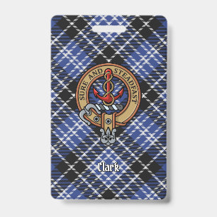 Badge Blason de Clan Clark sur tartan