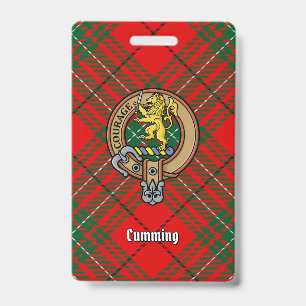 Badge Blason de Clan Cumming sur tartan