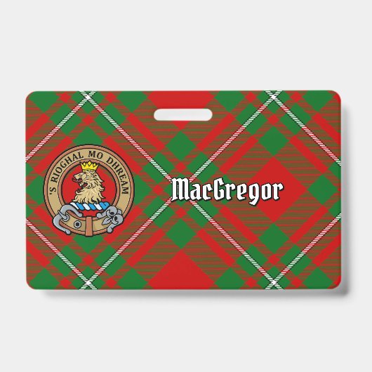 Badge Blason de Clan Gregor sur tartan (Avant)