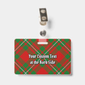 Badge Blason de Clan Gregor sur tartan (Arrière avec clip)