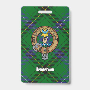 Badge Blason de Clan Henderson sur tartan