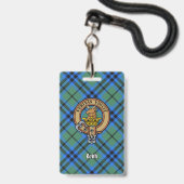 Badge Blason de Clan Keith sur tartan (Avant avec lanière)