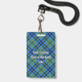 Badge Blason de Clan Keith sur tartan (Arrière avec lanière)