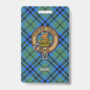 Badge Blason de Clan Keith sur tartan