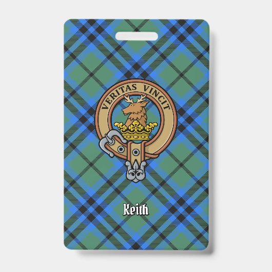 Badge Blason de Clan Keith sur tartan (Avant)